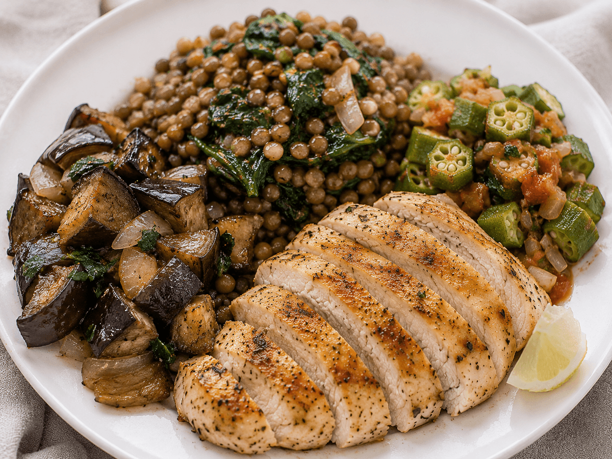 Rustic Chicken & Lentil Harvest Plate